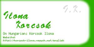 ilona korcsok business card